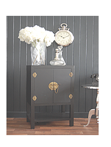 Black large Side cabinet with cupboard and shelf